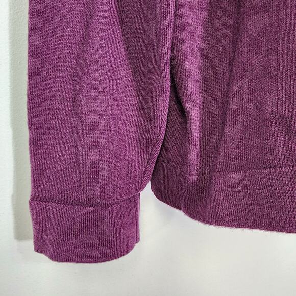 J Crew Sweater Womens Large Teddie Crewneck Cotton Wool Blend Purple Classic - Picture 6 of 9